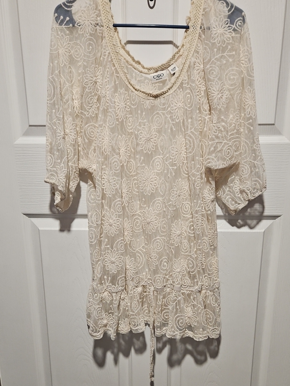 Cato Cream Lace Tunic 8